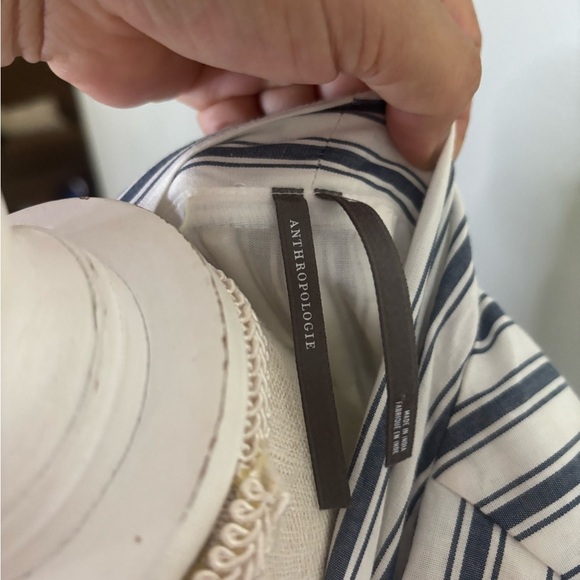 The Tommie Cap-Sleeve Smocked Front-Zip Mini Shirt Dress: Stripe - Picture 5 of 10